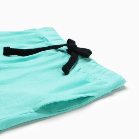 Set for a boy (T -shirt/shorts), ocher/menthol color, height 92 cm-2