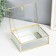 Casket glass with a metal frame "Rectangular. Squares" 18.5x14x6.5 cm