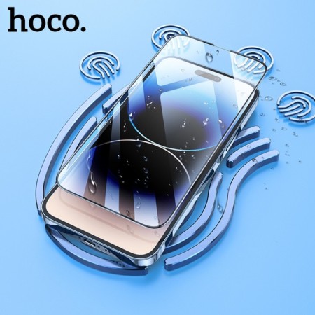 Hoco protective glass for iPhone 14 Pro, with a frame for installation, full glue, 0.33 mm, 9h-4