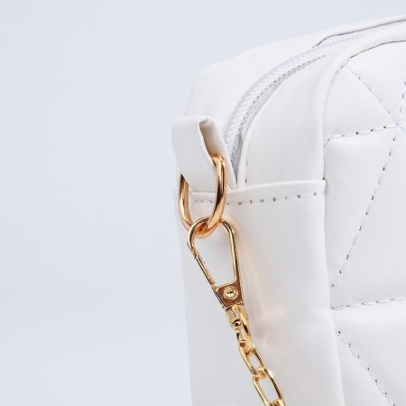 Bag Cross-Bodi with a zipper, white color-4