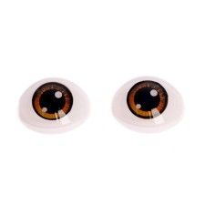 Eyes, set 10 pcs., Size 1 pc: 11.6 × 15.5 mm, brown color