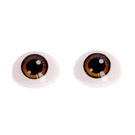 Eyes, set 10 pcs., Size 1 pc: 11.6 × 15.5 mm, brown color