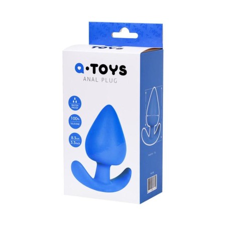 Anal plug Toyfa A-Toys, silicone, blue color, 8.3 cm, d = 4.1 cm-4