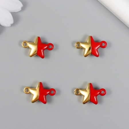 Magnetic metal lock "Star" gold and red 2.2x1.5x0.6 cm-2
