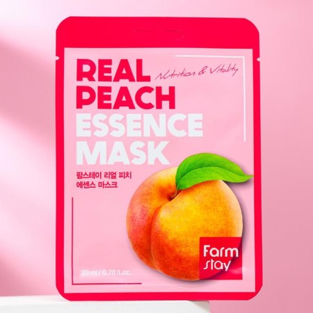 Farmstay fabric mask, with peach extract, 23 ml