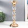 Summary Metal for 1 candle "Classic - three transparent balls" gold 32x11x11 cm