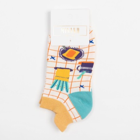 Women's socks minku "abstraction", beige color, size 36-41 (23-27 cm)-3