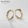 Hooping earrings Xuping Fortune, white color in gold, d = 1.5 cm