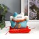 Souvenir Ceramics Pigger "Blue Cat Mani-Neko with bells" 11.5x11.5x9.5 cm