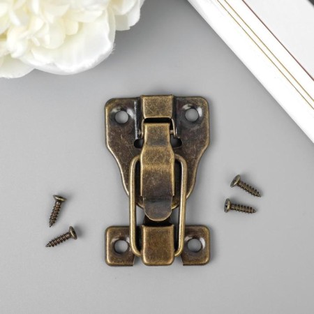 Castle metal for caskets. bronze chests + nails. 5.8x4x1 cm