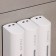 The dispenser for soap, shampoo, shower gel, 3 compartments of 350 ml, white color