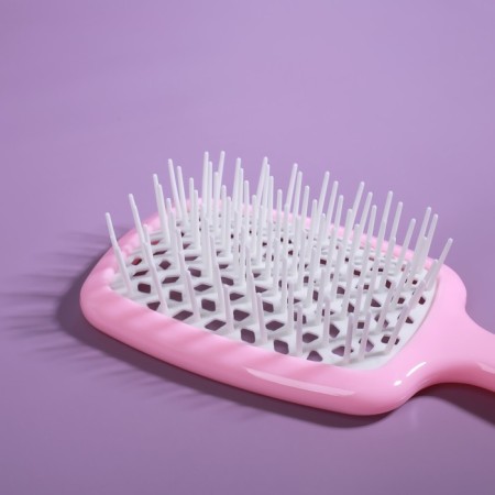The comb is massage, wide, ventilated, 8.5 × 20.5 cm, PVC box, pink/white color-5