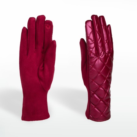 Gloves are female, dimensionless, without insulation, burgundy color-1