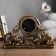 Two elephant watch clock, 30 x 20 x 7 cm, d-6.5 cm, gold
