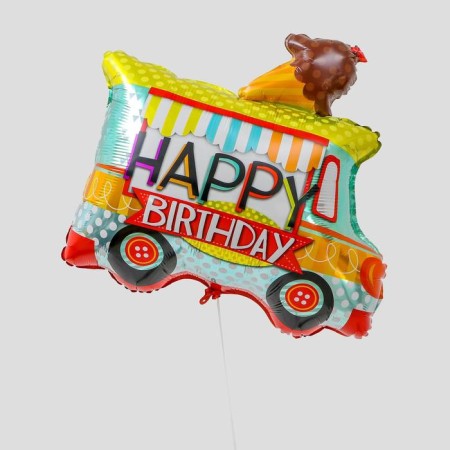 Foil ball 32 "Happy Birthday!", Bus, figure