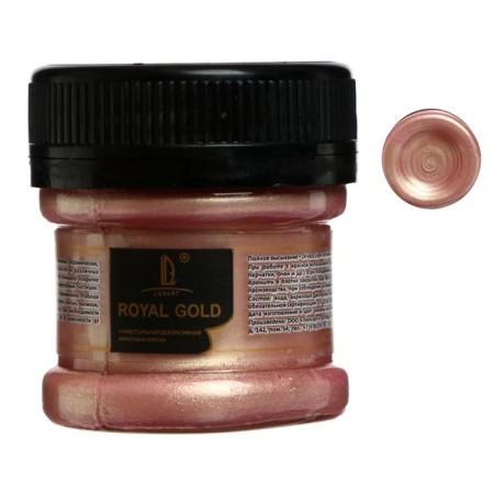 Acrylic paint 25ml, Luxart Royal Gold, highly metallized pigment, gold gold