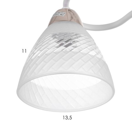 Linda chandelier 2x60W E27 white, gold 47x16x23cm-5