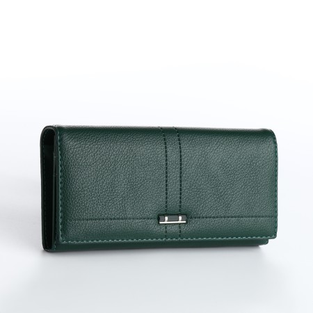 Women's wallet on magnet, green color