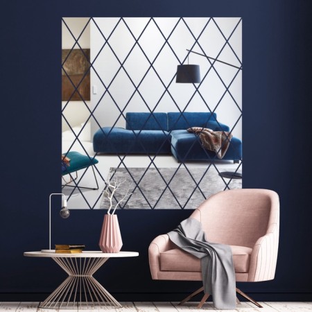 Interior stickers "rhombuses", mirror, wall decor, panel 100 x 100 cm, 58 email-3