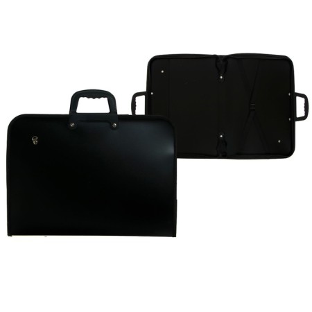 Folder for drawings and drawings A3 (425 x 305 x 30 mm) with handles, plastic, Devente, with an inner pocket, black-4