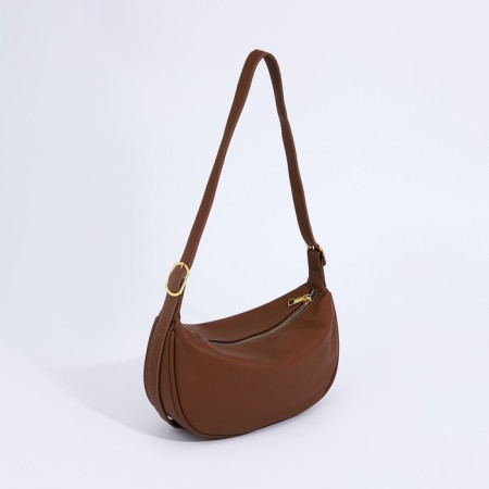 Baget bag with zipper, brown color-1