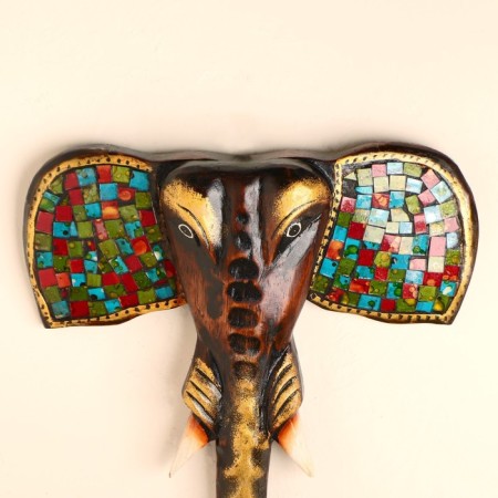 Interior souvenir "Elephant Head" wood 30x4x30 cm-1