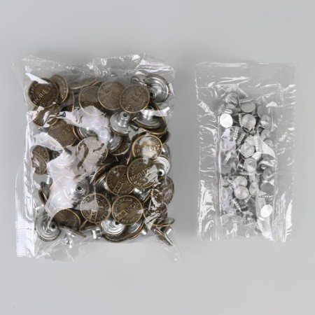 A set of denim buttons, 17 mm, 100 pcs, bronze color-1