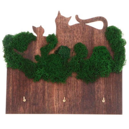 The keywood is wall -mounted with moss "cat".-2