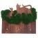 The keywood is wall -mounted with moss "cat".