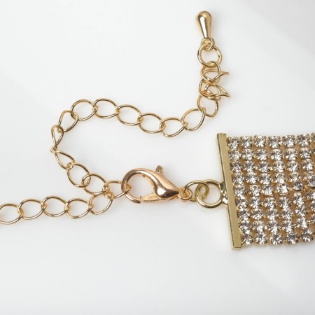 Choker "ice" is aristocratic, white color in gold, 30 cm-1