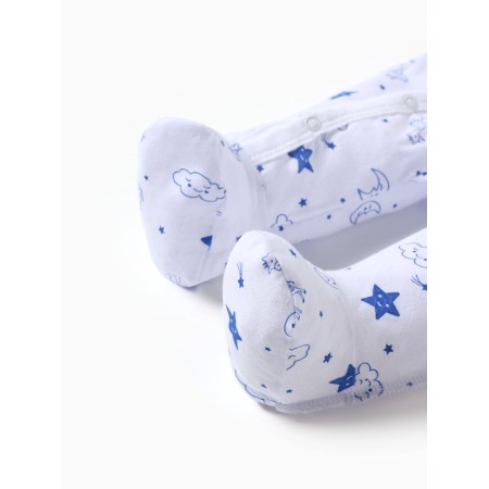 Children's overalls with scratches "Giraffes", white/blue color, height 62-3
