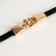 Bracelet Leather "Shaman" Plave, black color in pink gold, 35.5 cm