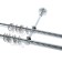 Double -rowing cornice “Left”, 320 cm, twisted, d = 1.6 cm, color silver gloss