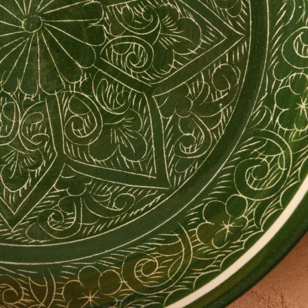 Lryagan Round Rishtan Ceramics, Green, 25cm, Mix-2
