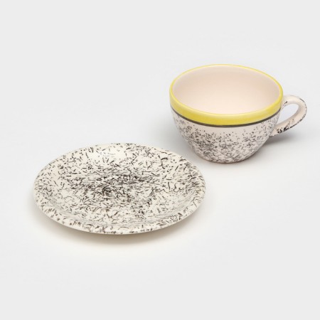 Tea couple ceramic "Persia", 200 ml, yellow, 2 items, 1 variety, Iran-1