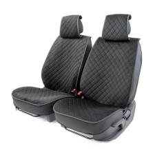 Frame caps for the front seats Car Performance, 2 pcs, alcantara, rhombus, cheese