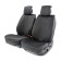 Frame caps for the front seats Car Performance, 2 pcs, alcantara, rhombus, cheese
