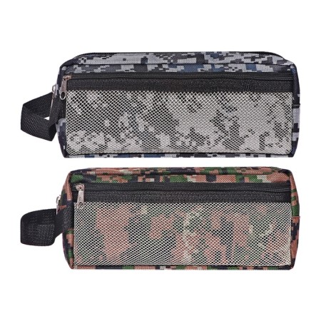 The mild "Millitari" pencil case, 3 departments, 90 x 215 x 80 mm, with a pen, mix