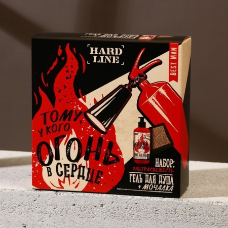 Set "who has fire in the heart", shower gel, 300 ml and washcloth with handles-9