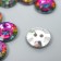 Buttons plastic for creativity 2 punctures "holography Circle" set 15 pcs 1.3x1.3 cm
