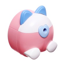 Mechanical sharpener with container, pink/white ears