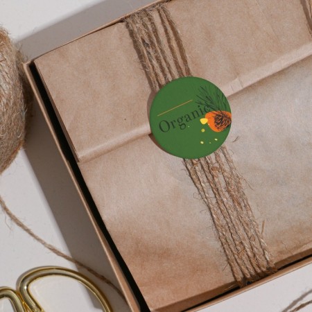 Stickers for gifts and colors, "Ecologically", 4 x 4 cm, 11 m - 252 pcs.-1
