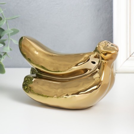 Souvenir Ceramics "Bueau of bananas" gold 9x17x7.5 cm-3