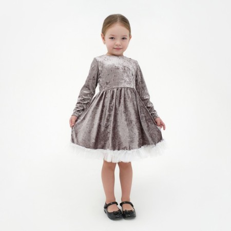 Платье для девочки нарядное KAFTAN «Куколка», цвет серый, рост 86-92, размер 28-4