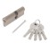 The cylinder mechanism standard Max, 90 mm (40x50), 5 keys, type key/key, matte nickel