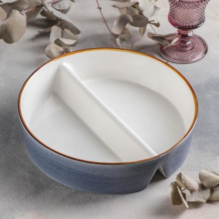 Form for baking from heat -resistant ceramics with divisions "sapphire", 1800 ml, d = 26 cm, blue color