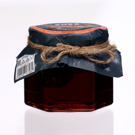 New Year. Jam "Orange Snake Happy 2025!" from pine cones, 100 ml-1
