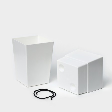 Kashpo with an insert of Astra, 1.8 l, l = 26 cm, d = 13/10 cm, white color-3