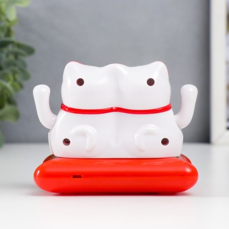 Plastic pendulum from the solar battery "Two cats manki-Neko with fan" 6.5x8.5x5.5 cm-2