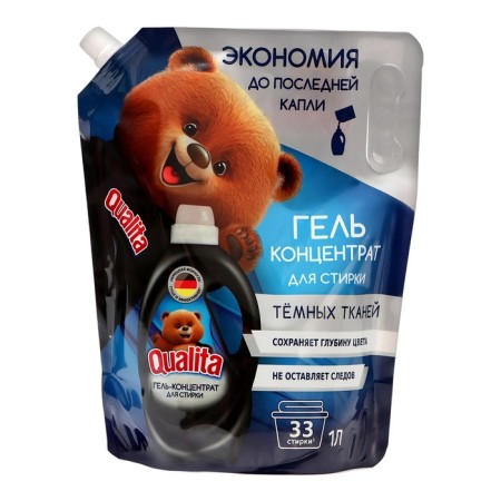Liquid for washing Qualita, gel, for dark tissues, 1 liter